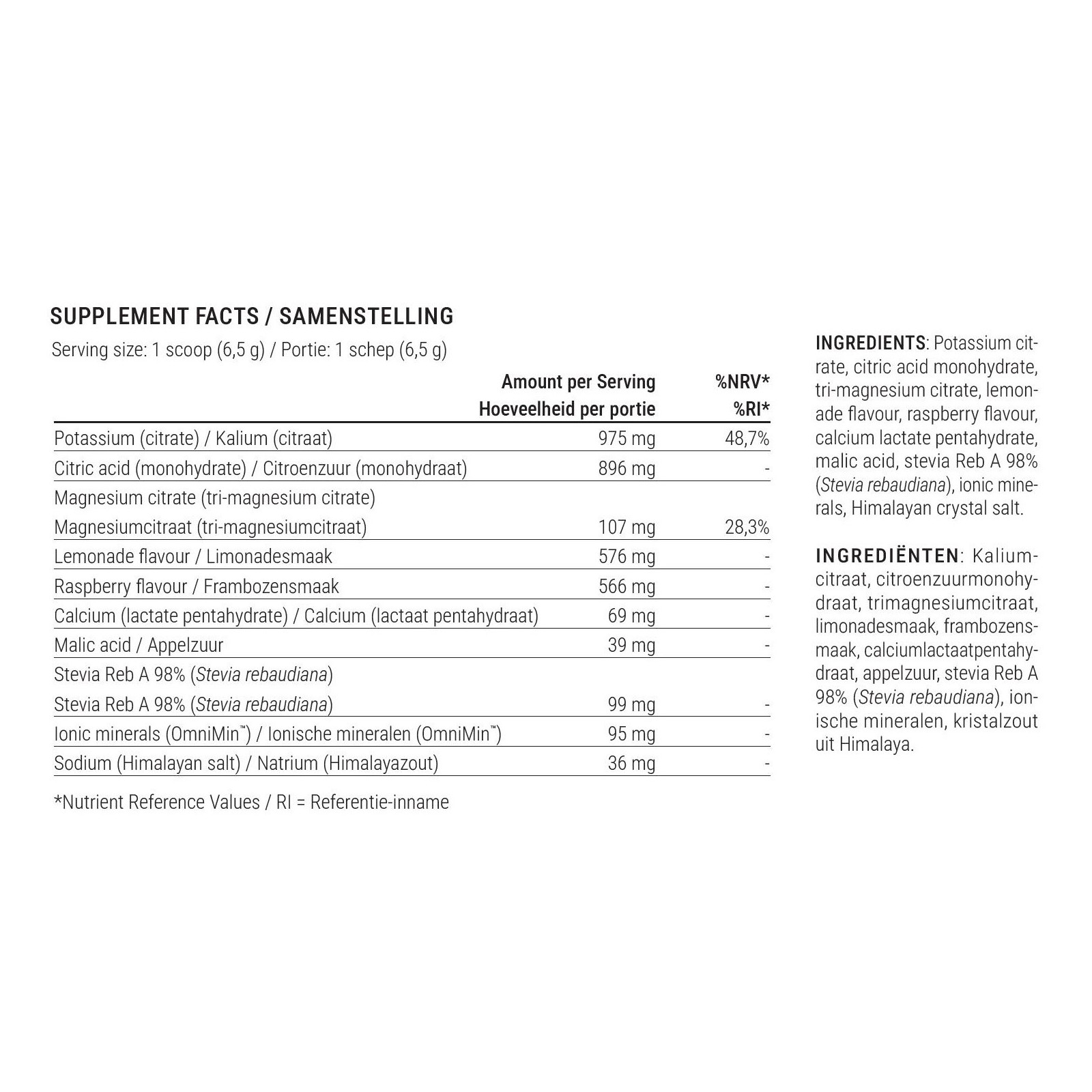 Electrolyte Powder Raspberry Lemon Flavor 50 servings