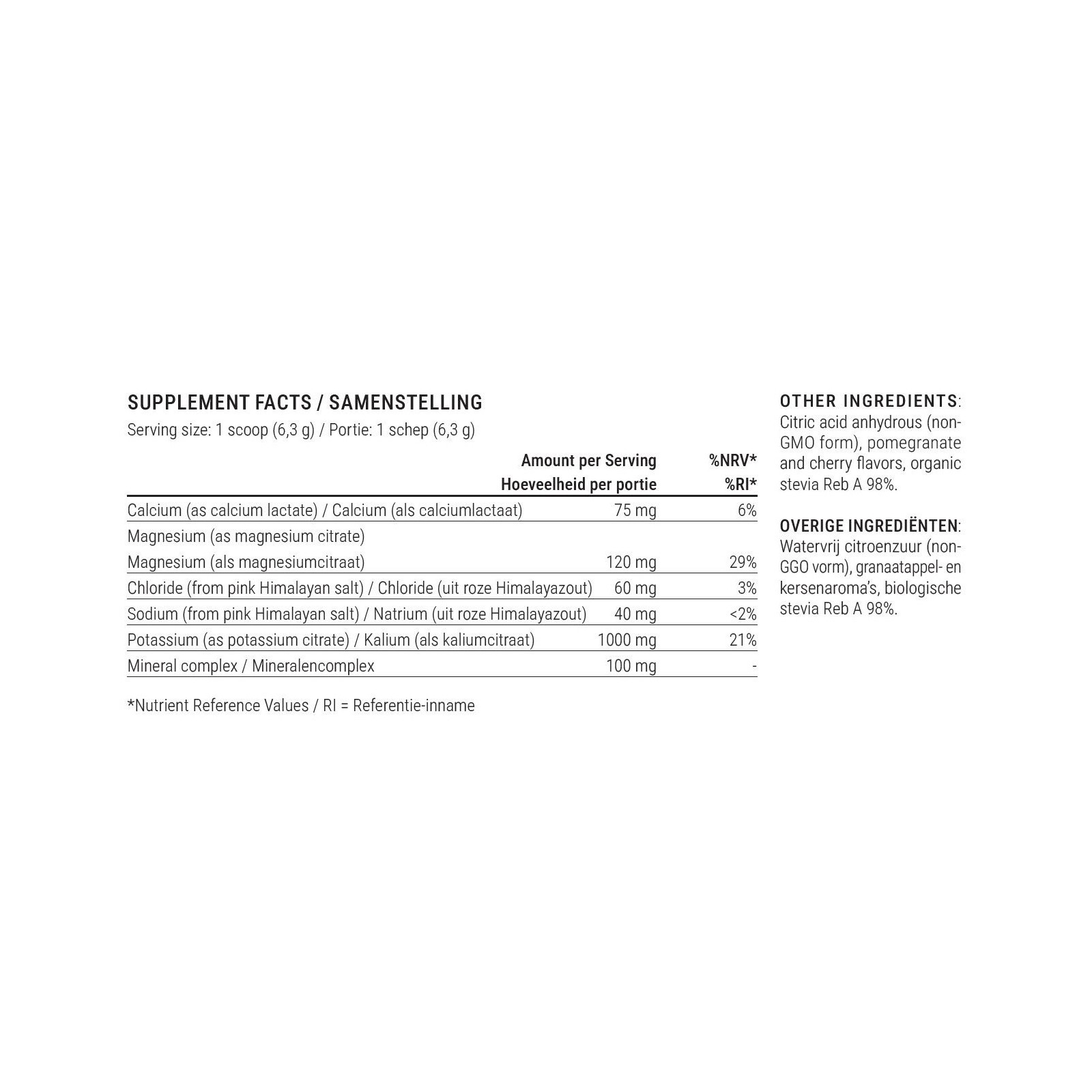 Elektrolyt-Pulver Granatapfel & Kirsche Naturgeschmack – 50 Portionen