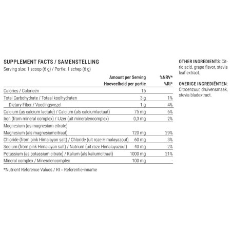 Pó de Eletrólitos Sabor Uva Natural – 50 porções