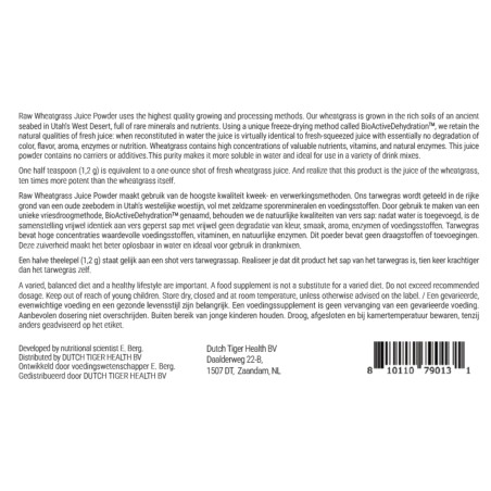 Raw Wheatgrass Juice Powder Lemon