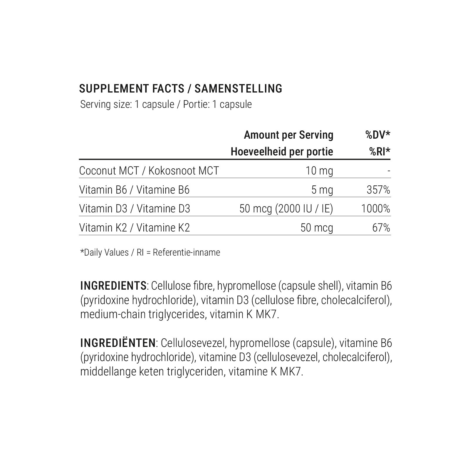 D3 & K2 Vitamin (2,000 IU) - 120 capsules