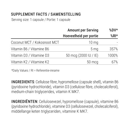 Витамины D3 + K2  (2,000 IU) - 120 капсул