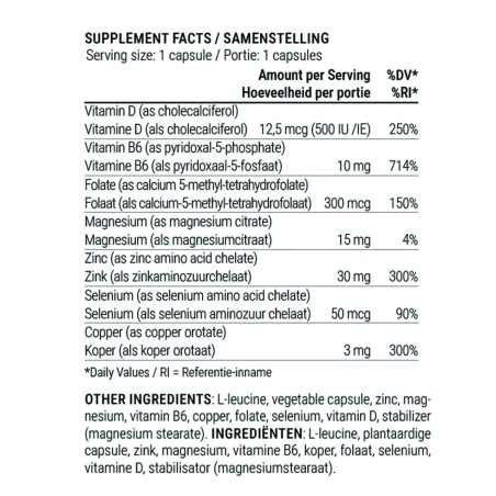 Zinc with Magnesium, Vitamin D3 and Selenium – 30 mg of Zinc – 60 vegetable capsules