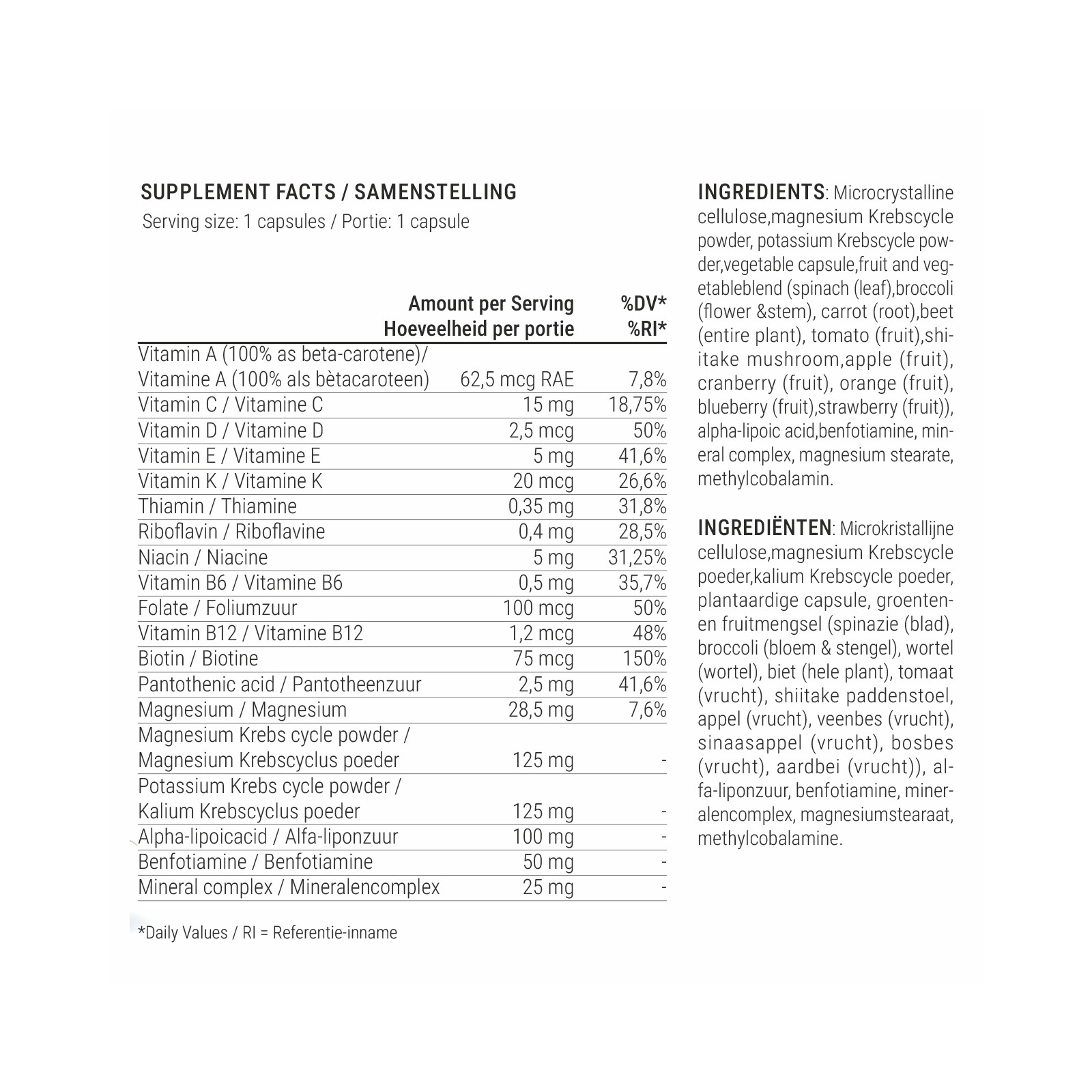 Multivitamínico de Alimentos Integrais com Minerais