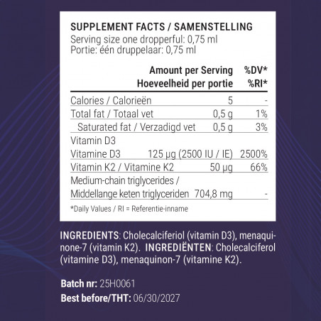 Vitamin D3 and K2 with MCT Oil